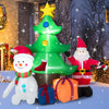 Close-up of the inflatable snowman in a festive scarf beside the 7.2 feet Christmas tree, enhancing holiday cheer.