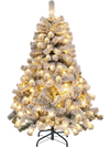 4.5 Feet Pre-Lit Premium Snow Flocked Christmas Tree with 150 Lights