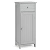Wooden Bathroom Floor Storage Cabinet with Drawer and Shelf-Gray - Gallery View 1 of 11