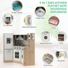 Kids Corner Wooden Kitchen Playset featuring a stove, oven, and washing machine for realistic cooking fun.