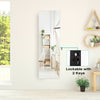 Full-length frameless mirror jewelry cabinet in black with 4 drawers, 36 hooks, and LED lights for organized storage.