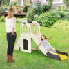 6-In-1 Large Slide for Kids Toddler Climber Slide Playset with Basketball Hoop-Yellow - Gallery View 1 of 11