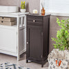 Wooden Bathroom Floor Storage Cabinet with Drawer and Shelf-Brown - Gallery View 1 of 11