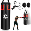 Filled punching bag set with durable PVC leather, includes hand wraps and gloves, ideal for Karate and Muay Thai.