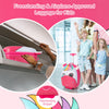 16-inch pink kids rolling luggage with flashing wheels, telescoping handle, and cute design, perfect for travel and.