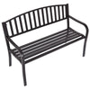 50-inch patio garden bench loveseat with solid steel frame and ergonomic design, perfect for outdoor relaxation.