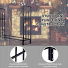 Heavy-duty 4-foot steel firewood rack with black powder-coated finish, ideal for outdoor wood storage and ventilation.
