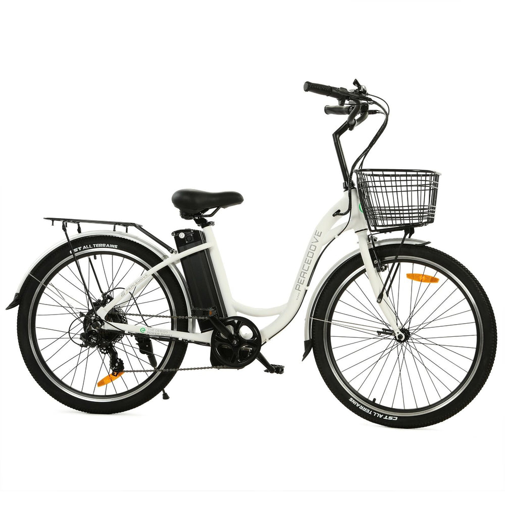 Ecotric Peacedove E-Bike 36V 10AH 350W 15-18 MPH 26" City Bike with Basket and Rear Rack Matte Black New