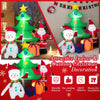 Inflatable 7.2 feet Christmas tree with Santa Claus and snowman, featuring bright LED lights for festive outdoor.