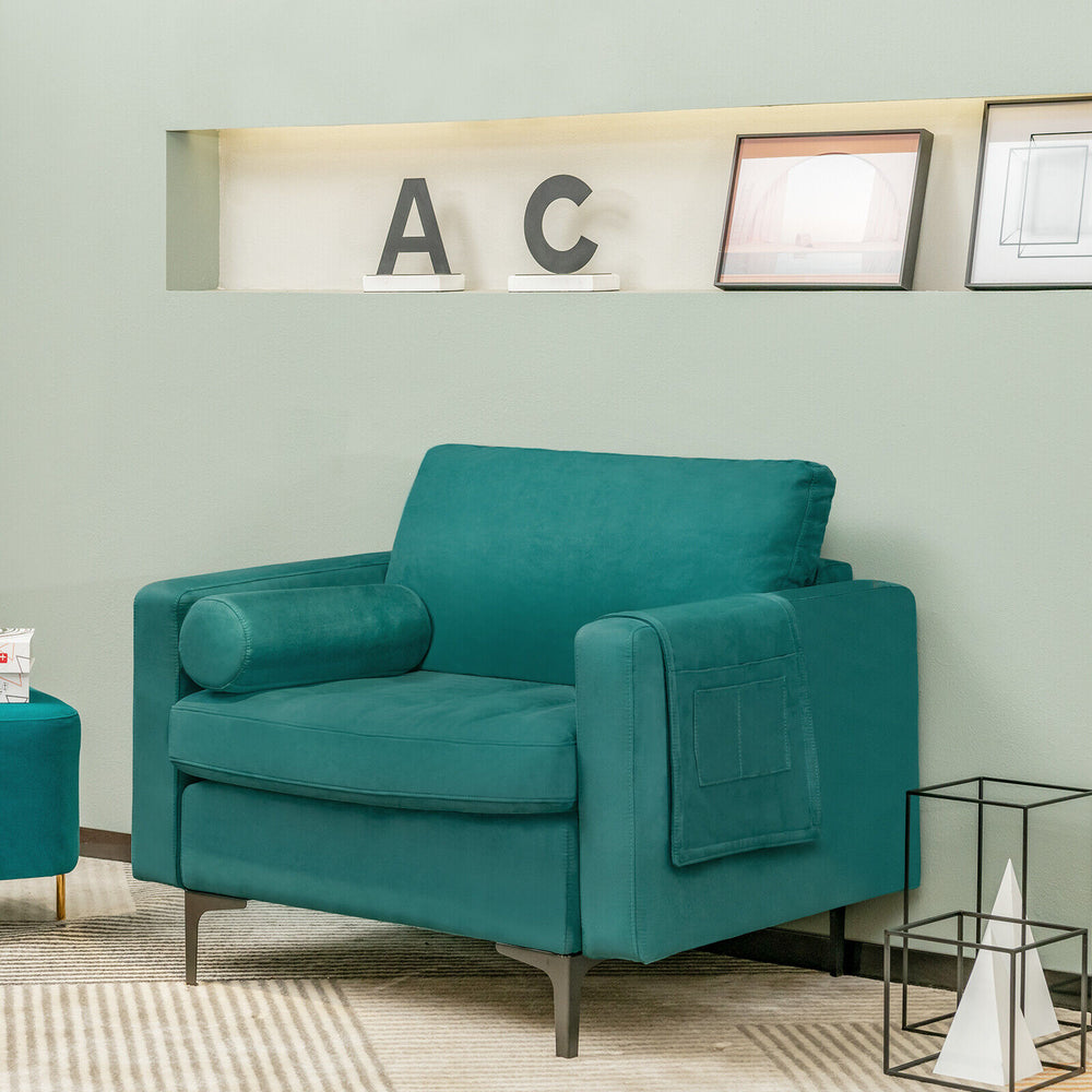 Modular 1/2/3/4-Seat L-Shaped Sectional Sofa Couch with Socket USB Port-1-Seat - Gallery View 1 of 10
