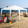 10x10 feet outdoor canopy tent with 4 removable sidewalls, ideal for beach events, providing UV protection and.