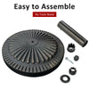 Heavy-duty bronze umbrella base with petaloid knob, easy to assemble, ideal for outdoor patios and gardens.