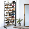 10-tier free-standing metal frame shoe rack with spacious layers, ideal for hallway or entryway storage.