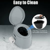 5L portable travel toilet with removable inner bucket and paper holder, ideal for camping and outdoor activities.