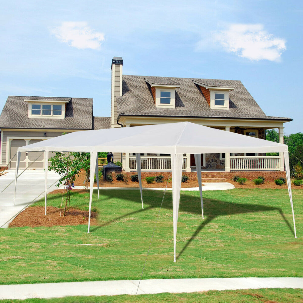 10 x 30 feet gazebo canopy tent with a sturdy steel frame, ideal for outdoor parties and events, featuring sun.