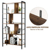 4-tier industrial bookshelf with metal frame and thick chipboard, ideal for living room or study, featuring.