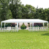 Large 10 x 30 feet gazebo canopy tent with white cover, ideal for outdoor parties and events, featuring sturdy steel.