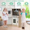 Kids Corner Wooden Kitchen Playset with cookware accessories, featuring a realistic design for imaginative play and.