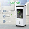 Evaporative portable air cooler fan with remote control, 3 speeds, 7L water tank, ideal for home and office use.