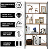 4-tier industrial bookshelf with metal frame and open shelves, ideal for living room or study storage and decor.