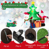 7.2 feet inflatable Christmas tree with Santa Claus and snowman, featuring bright LED lights for festive outdoor.