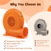 380W air blower with 25ft GFCI wire, IPX4 waterproof, and wide air vent for inflating outdoor inflatables safely.