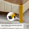 Stout metal leg with non-slip pad for the upholstered bed frame, ensuring stability and protecting your floor.