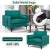 Peacock blue modular sofa with solid metal legs, featuring a side pocket and a strong load capacity of 660 lbs for.