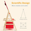 Side view of the Flip-Over Double-Sided Kids Art Easel showcasing its triangular structure and four-point support for.