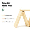 3-tier wooden shoe organizer made of acacia wood, featuring a seat and smooth surfaces for entryway convenience.
