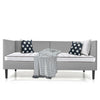 Twin size daybed frame in gray with modern design, featuring soft velvet fabric and stylish accent pillows for comfort.