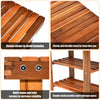 Close-up of the 3-tier wooden shoe organizer with acacia wood, showcasing sturdy construction and smooth surfaces for.