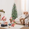 6/7.5/9 Feet Pre-Lit Artificial Christmas Tree Snow Flocked Hinged-6 ft - Gallery View 1 of 10
