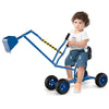 Blue sand digger for kids with adjustable arms, flexible shovel, and 360-degree swivel design for outdoor play.
