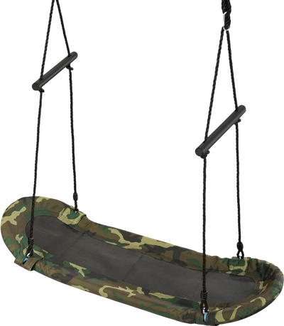 Costway Kids Outdoor Adjustable Oval Platform Saucer Tree Swing Set w/ Handle 20196435 New