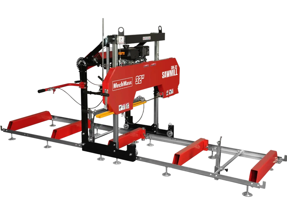 32" Portable Sawmill,  KOHLER CH440 429cc E-Start Gasoline Engine,  26.5" Board Width,  13' Track Length ,  SM-32