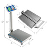 Digital floor folding scale with stainless iron top, 660 lbs capacity, adjustable feet, ideal for warehouses and.
