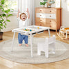 Sensory Table and Chair Set for Kids 2-8 with Foldable Bins-White - Gallery View 1 of 11