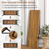 Outdoor dining table and bench set with acacia wood top, featuring a foldable design for easy storage and outdoor use.