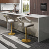 Set of 2 Bar Chairs with Footrest and 2-Layer Electroplated Metal Base-Gray - Gallery View 1 of 8