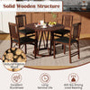 Foldable upholstered kitchen chairs in brown with padded seats, made of natural rubber wood for excellent sturdiness.