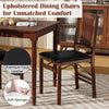 Foldable upholstered kitchen chair in brown with premium faux leather and soft sponge seat, ideal for space-saving.