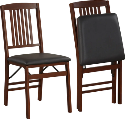 Costway Set of 2 Foldable Upholstered Kitchen Dining Chairs Padded Seat 34721685 New