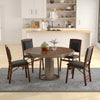 Set of 2 brown folding dining chairs with padded seats and high backrests, perfect for versatile dining spaces.