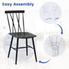 Modern dining chair with ergonomic backrest, made of premium steel, designed for easy assembly and floor protection.