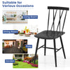 Modern dining chair with ergonomic backrest, made of premium steel, suitable for dining room, patio, or garden use.