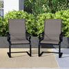 Set of 2 Patio Chairs with Quick-drying and Breathable Fabric for Backyard-Gray - Gallery View 1 of 9