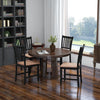 Set of 4 spindle back dining chairs with rubber wood legs and walnut finish, perfect for home or office dining.