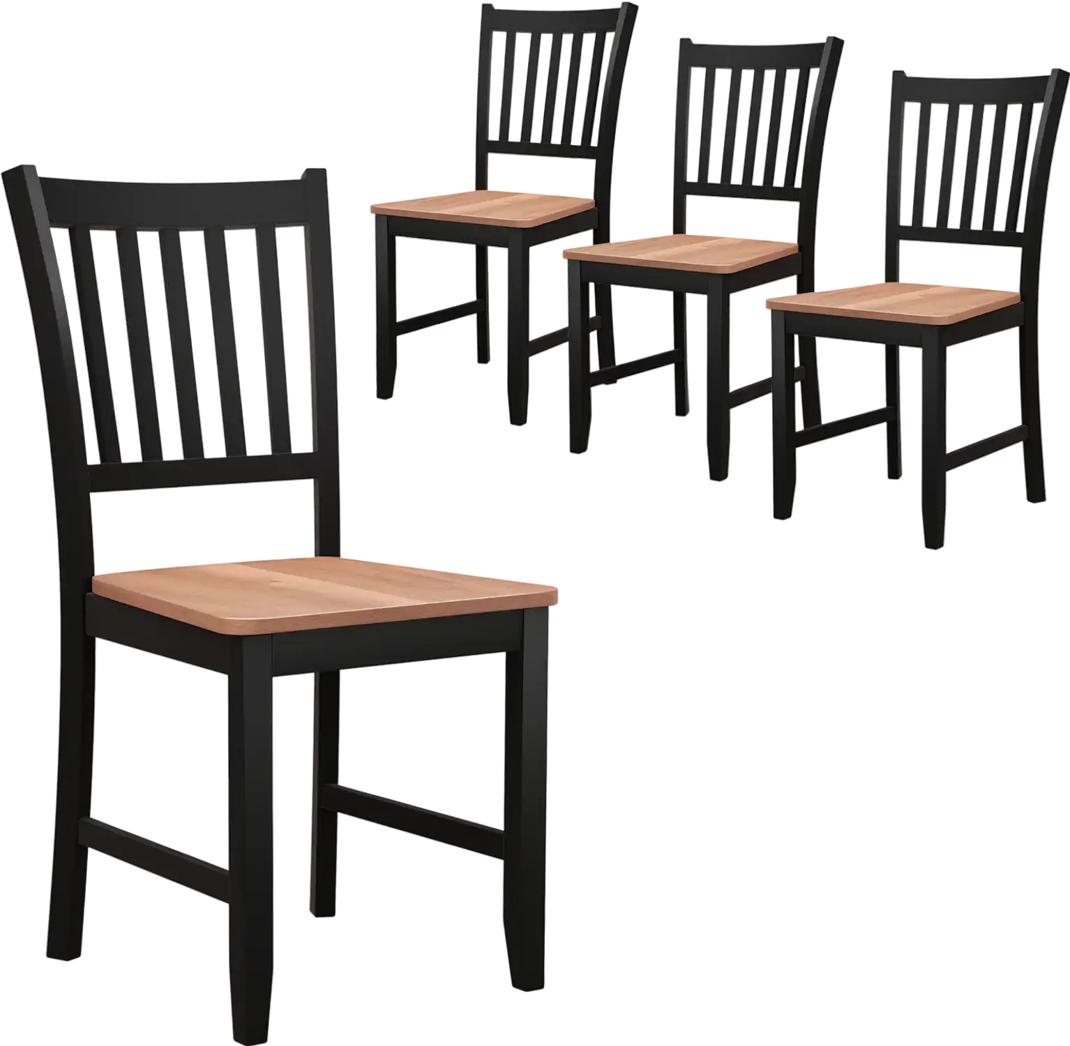 Costway Set of 4 Dining Chairs Spindle Back Wooden Legs 91763508 New