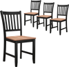 Set of 4 Dining Chair Spindle Back Wooden Legs